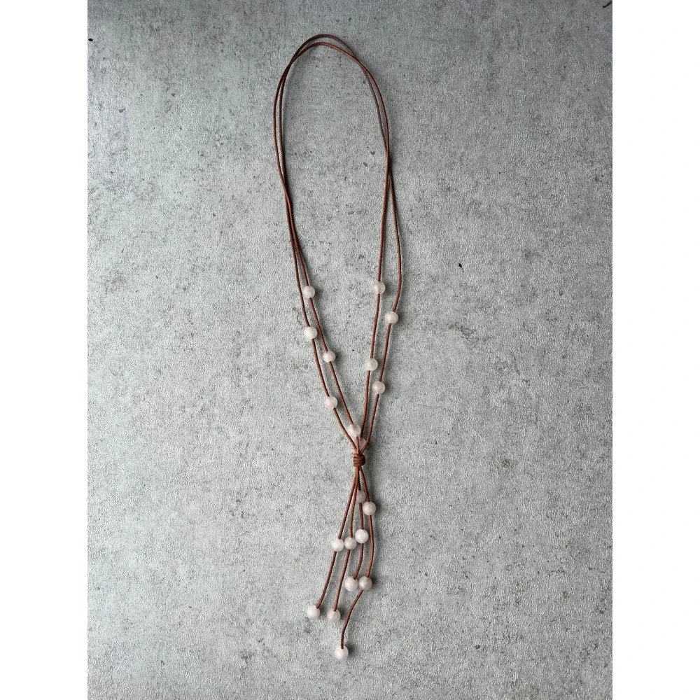 Kendra Scott Necklace Lot Rayne Pearl Druzy Lariat Tassel Long Party Jewelry - Picture 2 of 14